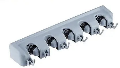 10445 5 Slots And 6 Hooks Wall Mounted Magic Mop Broom Sticks Hanger Stand Organizer Holder Accessories Organizer