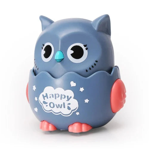 20325 Happy Owl Press and Go Owl Toys, Educational Crawling Toy for Kids Random Colours