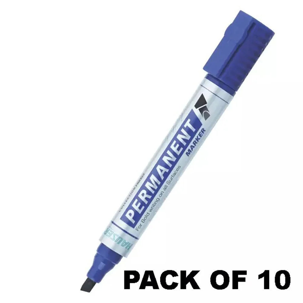 20152 (Pack Of 10) Hauser Permanent Marker Pen, Blue Colour