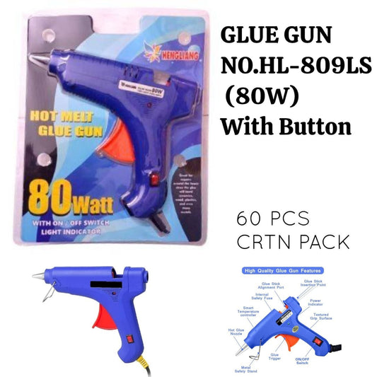 10847   80W Hot Melt Glue Gun With On-off Switch Anti Drip Heavy Duty Industrial Leak Proof DIY Projects for School Arts & Craft and Quick Repairs