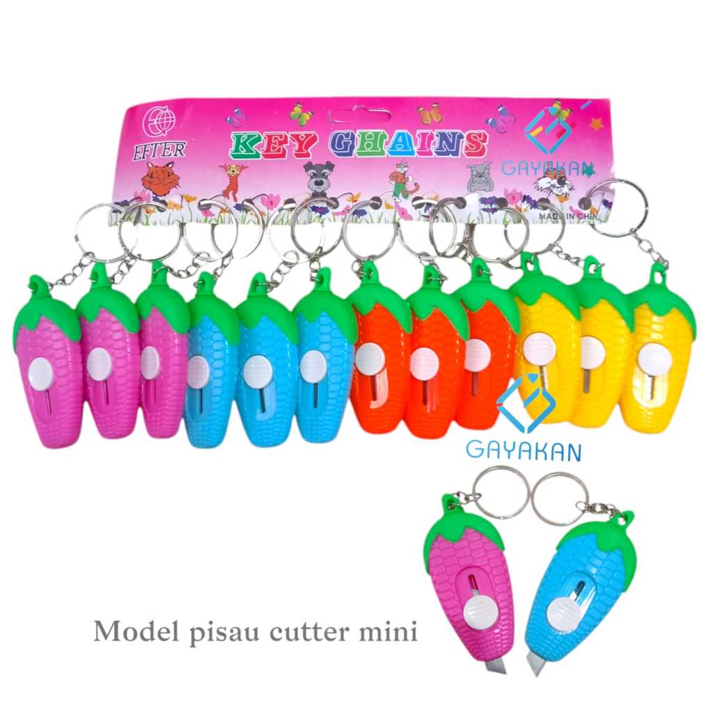20183  {12 Pcs} Mini Box Cutter Retractable Utility Knife Cartoon Cartoon Letter Opener Paper Envelope Portable Cutter for Home