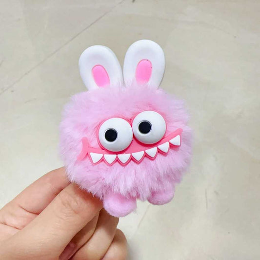 20639 Labubu Big Eyes Cute Ears Fur Ball Hairpins Sweet Girl Side Hair Clip Hair Accessories for Women
