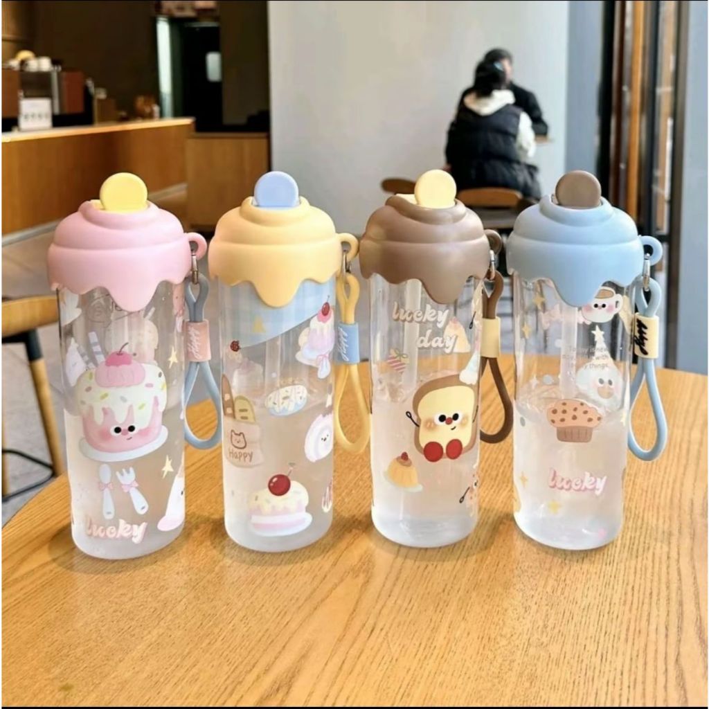 20595 Ice Cream Dessert Stylish Water Bottle 600 ml {Random Color}