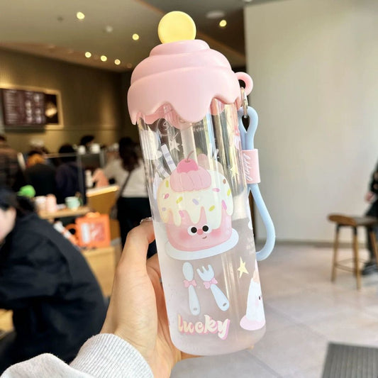 20595 Ice Cream Dessert Stylish Water Bottle 600 ml {Random Color}
