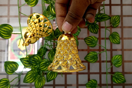 21071 Plastic Jingle Bells Set of 50 Large Gold Hanging Christmas Tree Ornaments DIY Craft Holiday Decorations