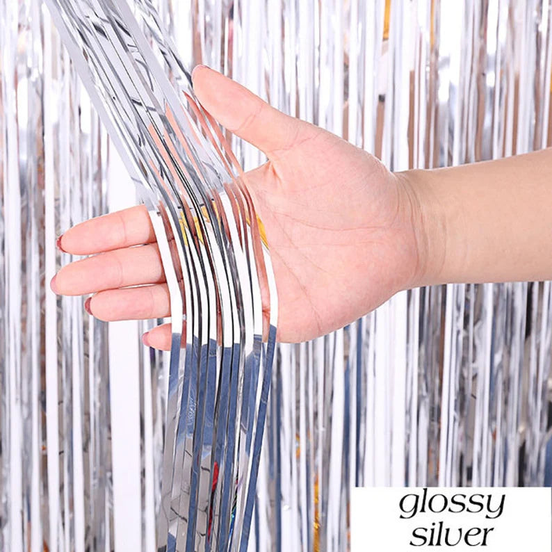 21162 Foil Fringe Curtain  for Birthday Decoration | Metallic Tinsel Backdrop Curtains for Party, Baby Shower, Anniversary, Wedding & Photo Booth  Decoration