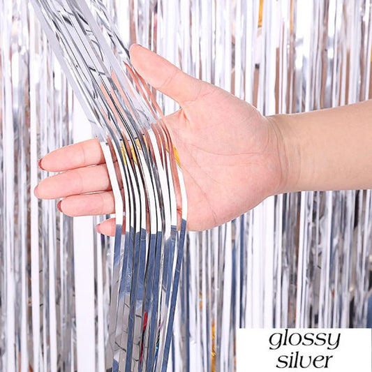 21162 Foil Fringe Curtain  for Birthday Decoration | Metallic Tinsel Backdrop Curtains for Party, Baby Shower, Anniversary, Wedding & Photo Booth  Decoration