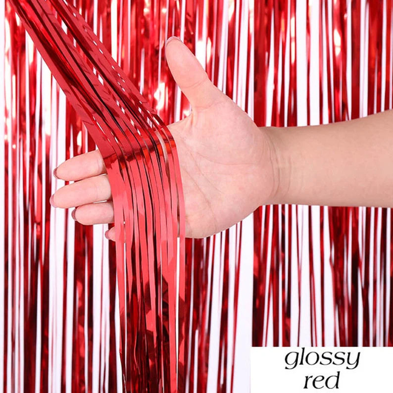 21162 Foil Fringe Curtain  for Birthday Decoration | Metallic Tinsel Backdrop Curtains for Party, Baby Shower, Anniversary, Wedding & Photo Booth  Decoration