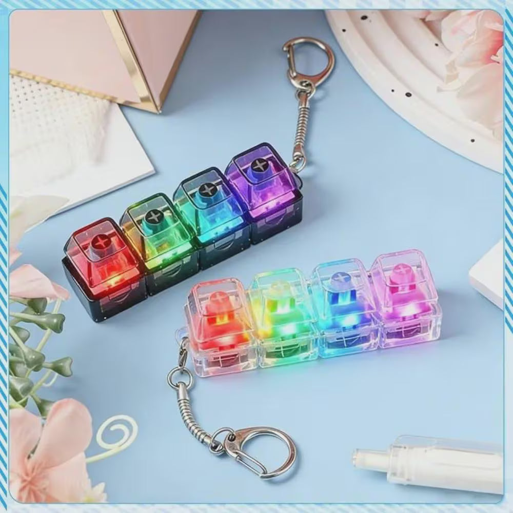 20559   4-Key Keyboard Clicks Toy Keycap Tester with LED Lights Keyboard Clicks for Stress Relief and Focusing {Multicolor}