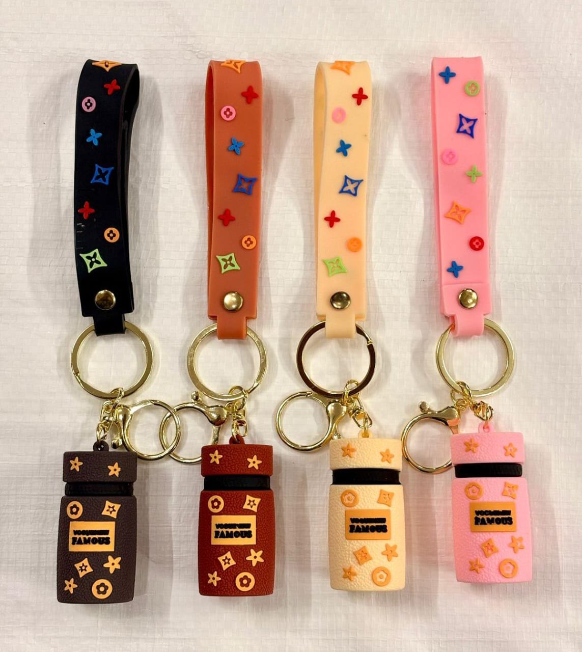 20395 Silicone Keychain Bag Charm with Wrist Strap, Waterproof Cylinder Design {Random Color}