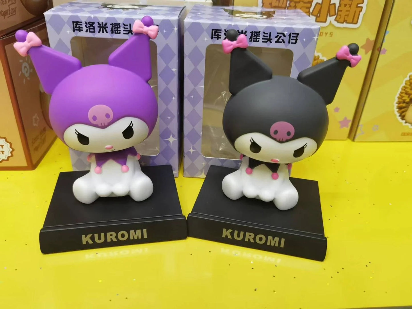 20004 Super Hero Action Figure Limited Edition Bobblehead with Mobile Holder for Car Dashboard, Office Desk & Study Table- (Kuromi)