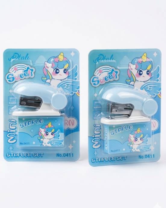 21171 Mini Stapler Set with Staples, Cute Cartoon Design, Compact Portable Stationery for School and Office