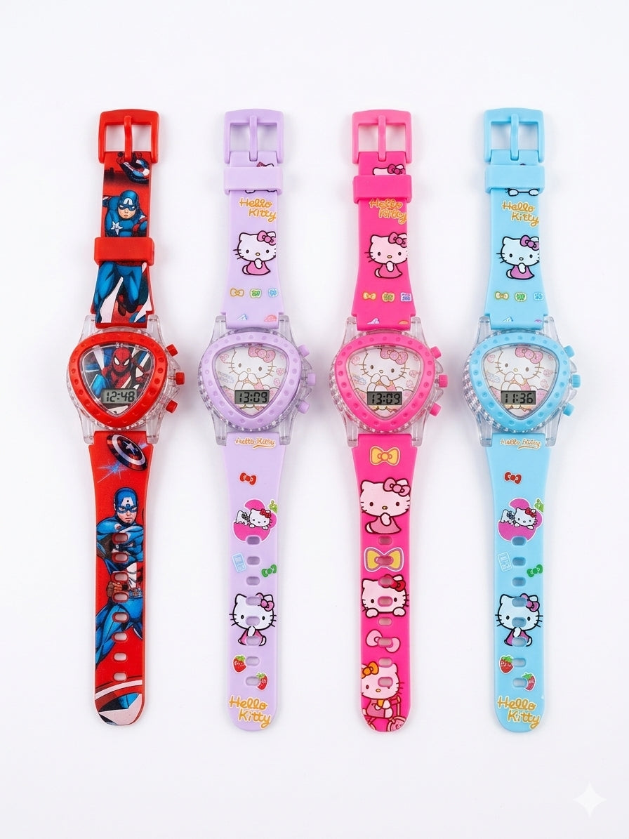 21241 Kids Digital Character Wrist Watch with LED Flashing Lights