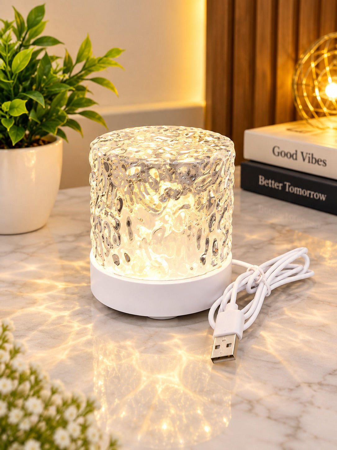 21277 Acrylic Table Lamp Nightlight Farm house Hotel Ambient Lights Home Desk Light USB Plug | Lamps, Lighting  | Night Lights