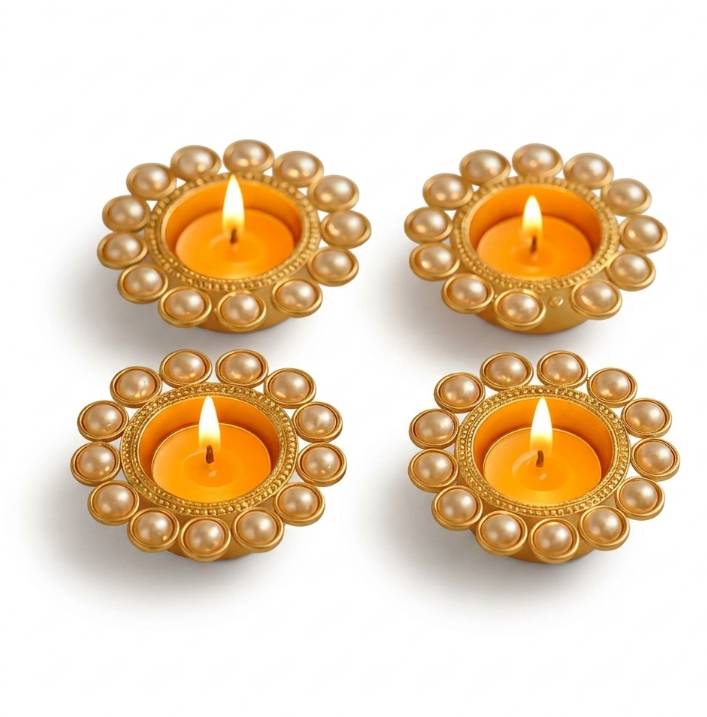 21173 Pearl Border Tealight Candle Holders