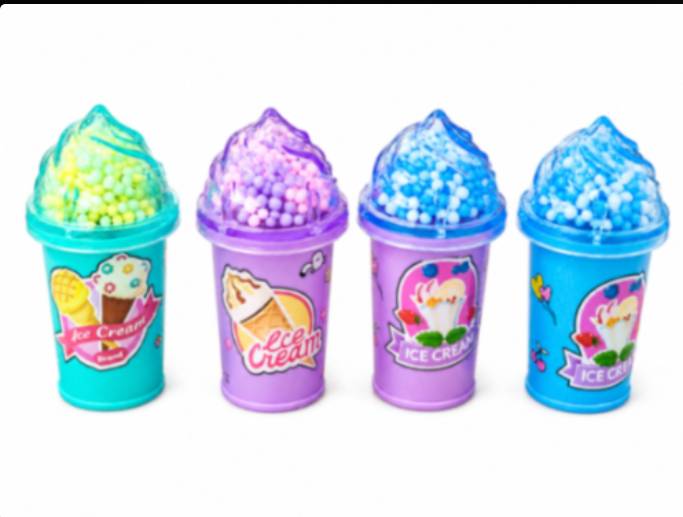 20733 The image displays three ice-cream-shaped pencil sharpeners alongside colorful pencils on a clean