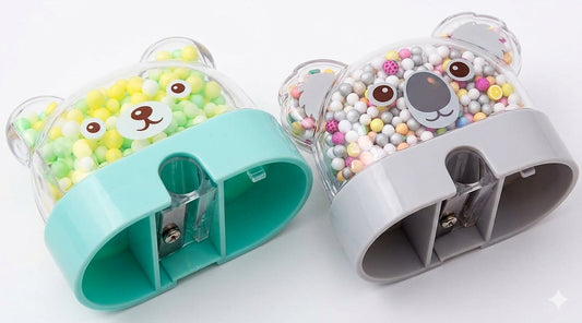 2734 Teddy Bear Pencil Sharpener with Dust Collector Stationary Items for Kids