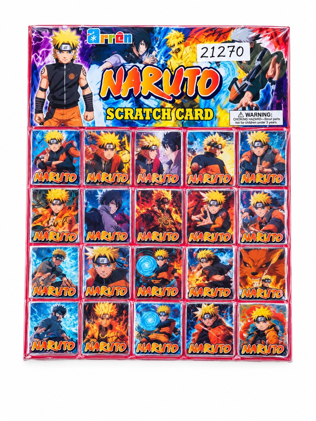 21269 Naruto Scratch Card Collection Pack of 20 Colorful Anime Cards for Kids