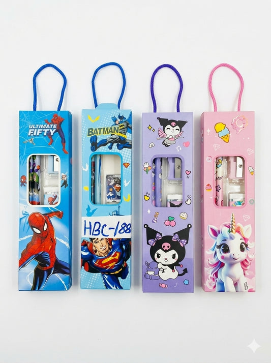 HBC-188 Superhero Pencil & Stationery Set with Eraser and Sharpener