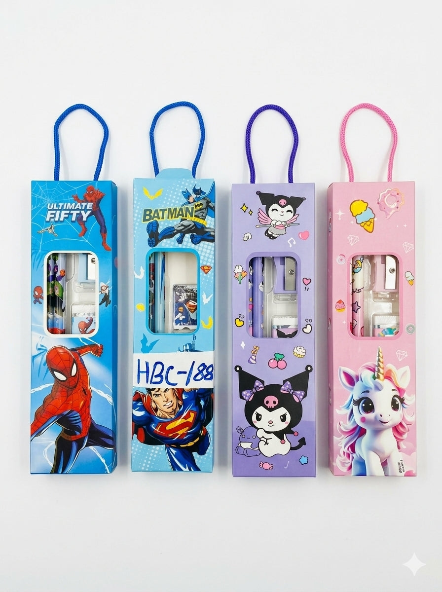 HBC-188 Superhero Pencil & Stationery Set with Eraser and Sharpener