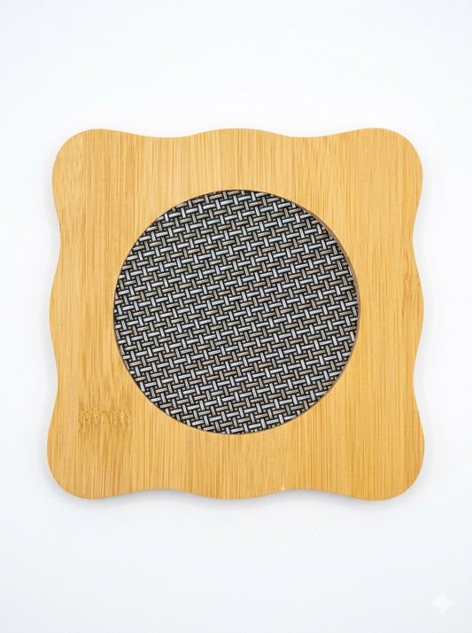 21246 Non-Slip Natural Bamboo Wooden Kitchen, Tabletop Heating Insulation, Resistant Dining Table Coaster Trivet Place Mat Pad, Pan Pot Holder