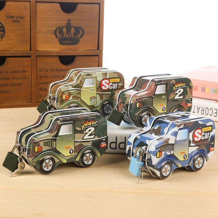 20195 Military Truck Design {Money bank} Coin Box With Lock