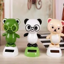 10274 Solar Powered Dancing White Panda Dolls Swinging Animated Sun Catcher Car Decor Portable Suncatchers Home Car Ornament Kids Toys Gifts (1 pcs)