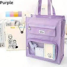 10673 Portable File Handbag Large Capacity Tote Bag Student Training Multicolor