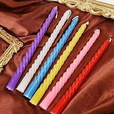 1472 ( 2 pcs ) Random Color Spiral Candle 25 cm