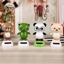 10274 Solar Powered Dancing White Panda Dolls Swinging Animated Sun Catcher Car Decor Portable Suncatchers Home Car Ornament Kids Toys Gifts (1 pcs)