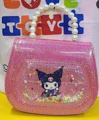 1881177 Random design glitter bag for girls shoulder bags with beaded chain strap stylish handbag fashionable kids purse ideal gift for children