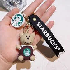 20018 Starbucks teddy bear 3d keychain for men girls boys bike bag