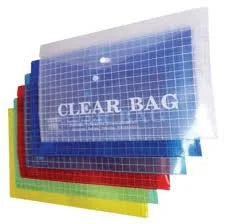 11235 {12Pcs} A4 Designer Document File Bag, Transparent Envelope Holder Colored Storage Case, Snap Button Organizer