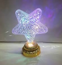 C-128 Crystal Heart / Star Shaped Decorative Light | LED Night Lamp for Bedroom, Living Room & Home Décor