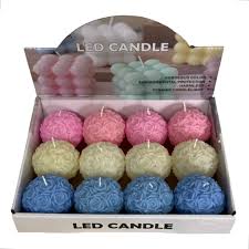 20146 LED Rose Ball Candle Light Up Decorative Floral Design, Battery Operated, Wedding Home Decor