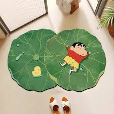 21137 Shinchan Leaf Mat absorbs water, keeping your floors dry and slip-free