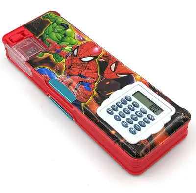 20439 Magnetic Pencil Box with Calculator & Dual Sharpener for Boys {Random Design}