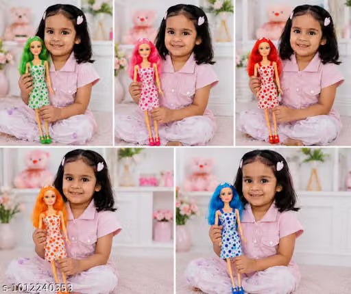 RT-410 Fashion Beauty Doll with 12 Pair Shoes & Beauty Accessories Set for Girls | Plastic Dress-Up Doll Toy | Multicolor