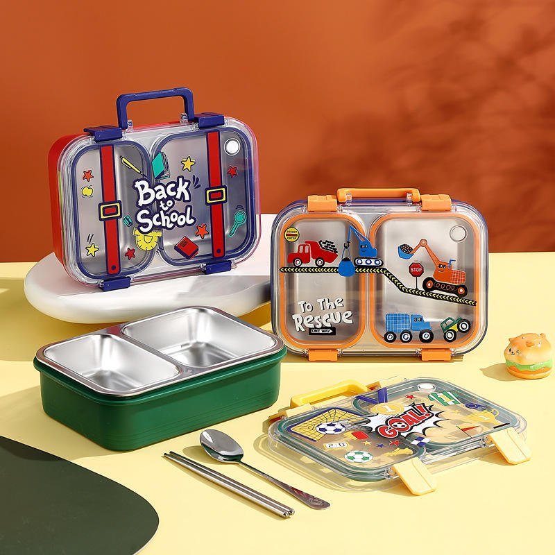 LX-7156 {700 ml}  Lunch Box Stainless Steel, Leakproof Tiffin Box for Kids {Random Design}
