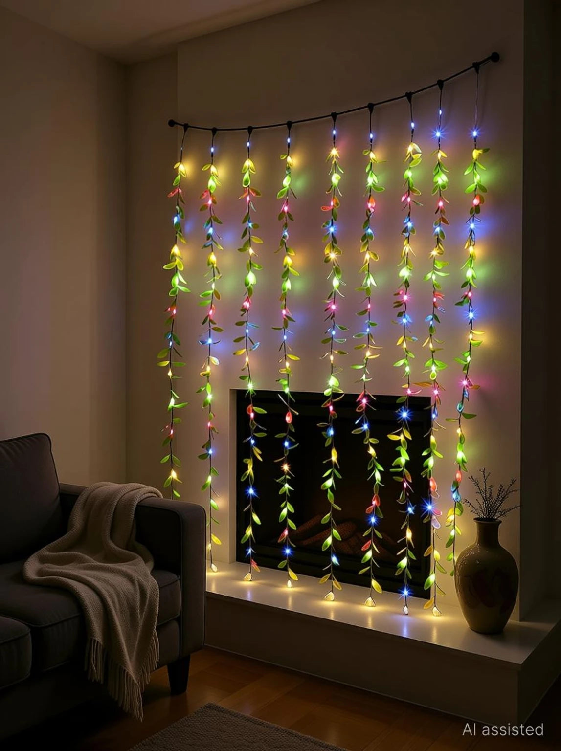 21104 LEDs  Multicolor Flickering Leaf Rice Lights size-13*7*8cm