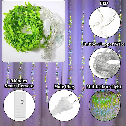 21104 LEDs  Multicolor Flickering Leaf Rice Lights size-13*7*8cm