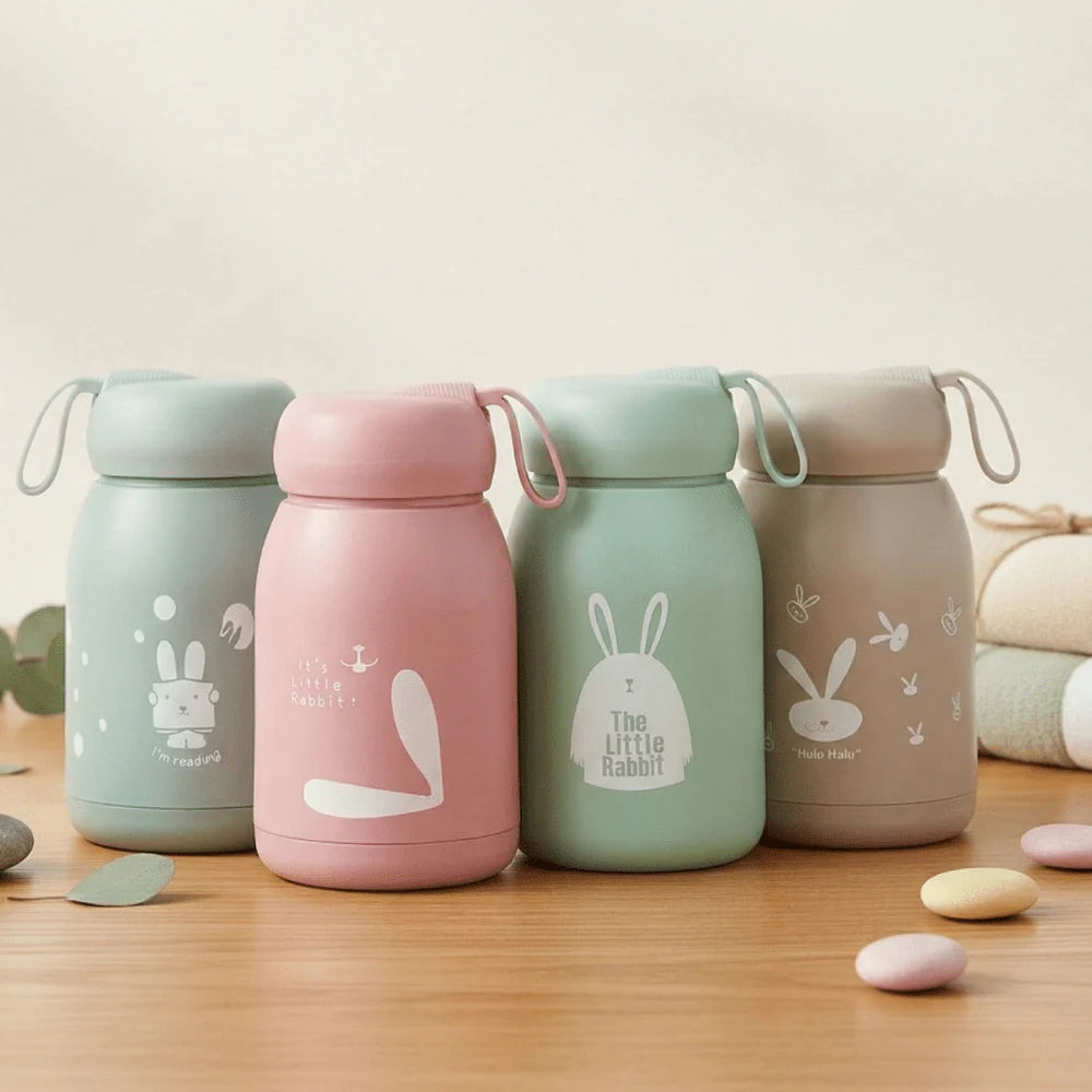 20624 {330ml} Little Print Glass Water Bottle – Leak-Proof, BPA-Free, Food-Grade Silicone, Easy to Carry | Multicolor
