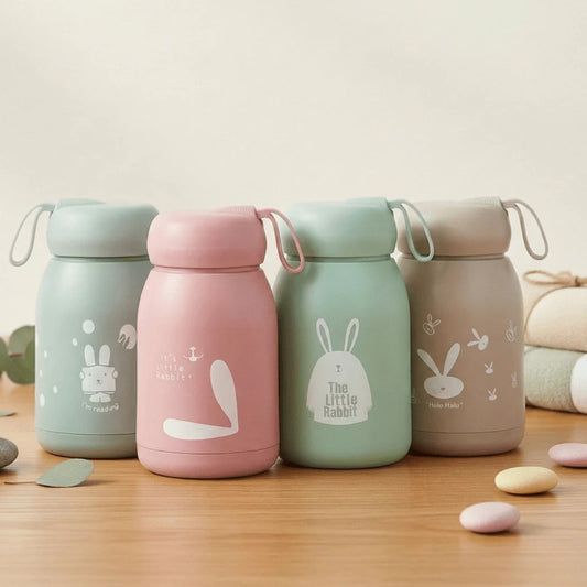 20624 {330ml} Little Print Glass Water Bottle – Leak-Proof, BPA-Free, Food-Grade Silicone, Easy to Carry | Multicolor