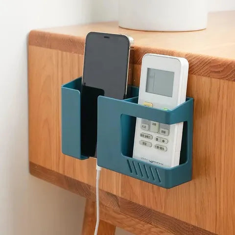 20783 Mobile Phone Charging Rack Wall-Mounted Double-Grid Remote Control Storage Box {Multicolor}