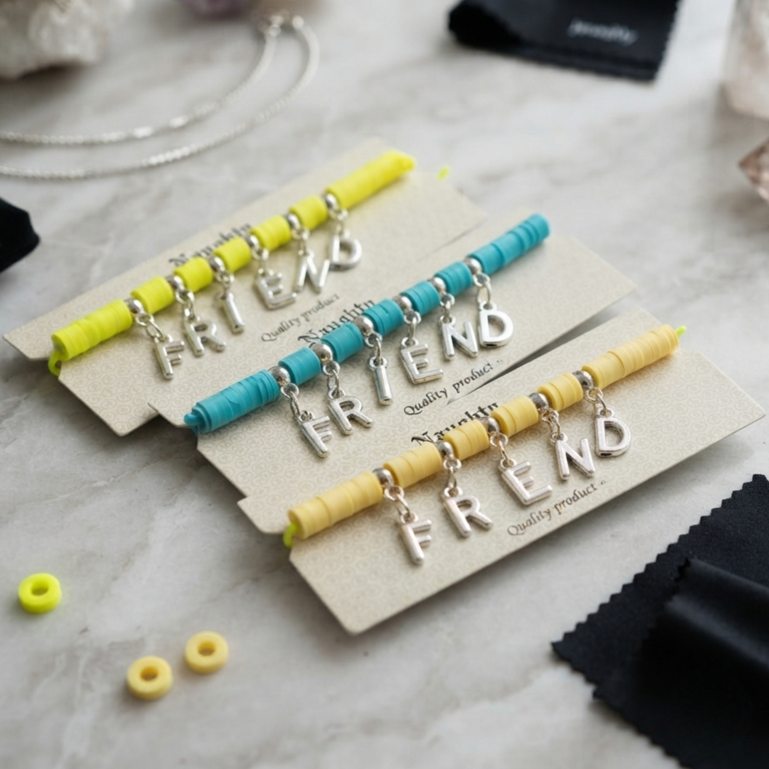 20838 Colorful Hanging Beads Friendship Day Bracelets for Kids, Boys & Girls | Adjustable Colorful Beaded Friendship Band | Cute Bracelet for School, Return Gifts {Random Color}