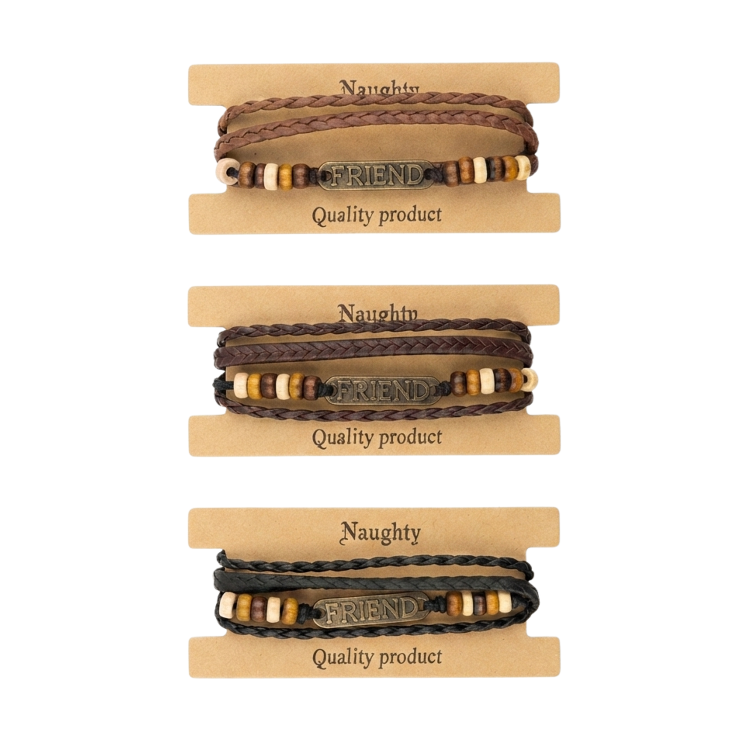 20837 Stylish Men's Leather Friendship Bracelet | Adjustable Handmade Bracelet
