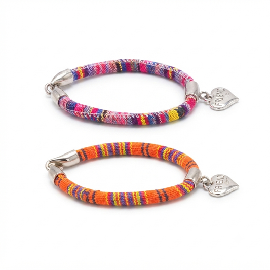 20839 Men Style Friend Ship Heart Charm Wristband Friendship Day Gift MultiColor Zinc and Metal Bracelet for Men and Women