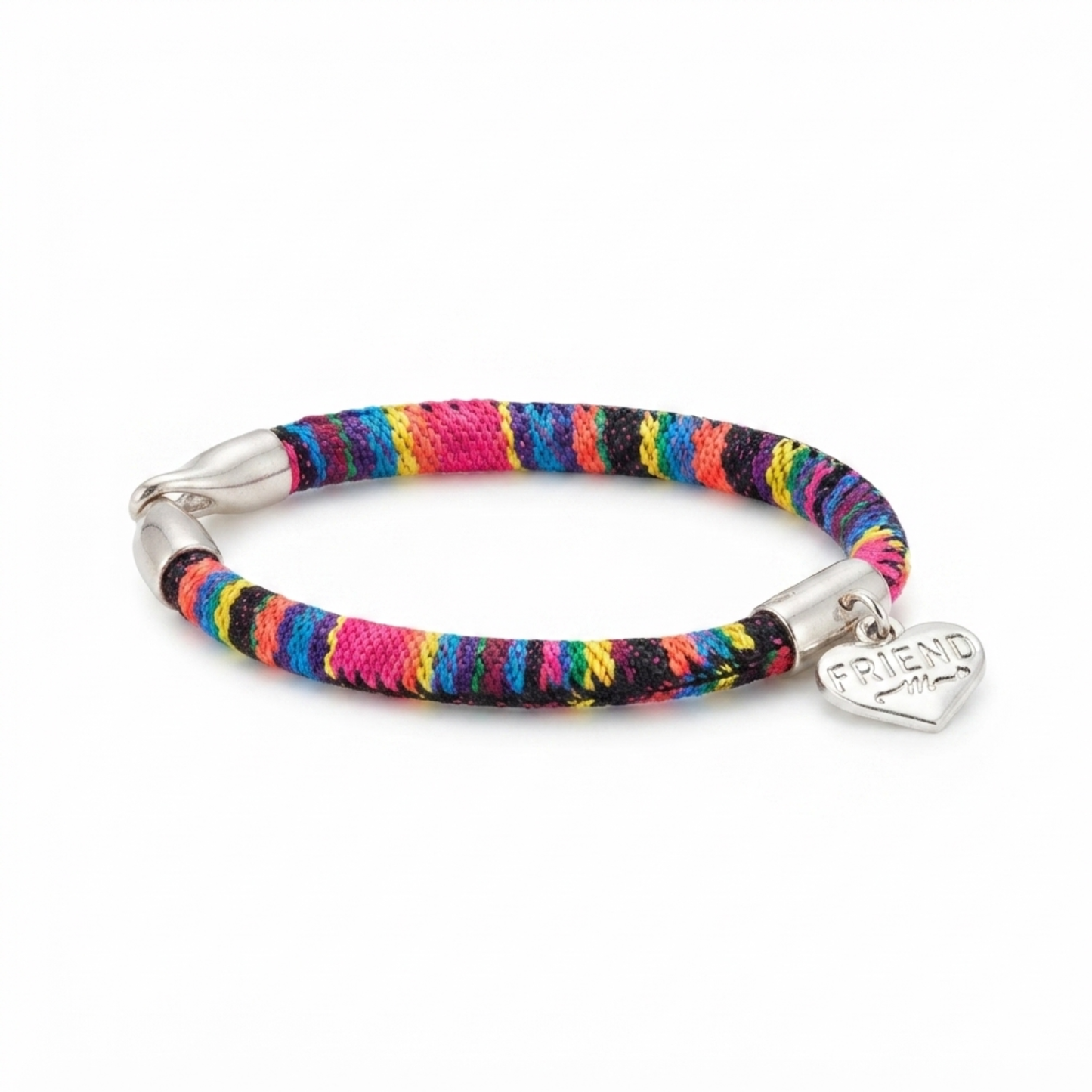 20839 Men Style Friend Ship Heart Charm Wristband Friendship Day Gift MultiColor Zinc and Metal Bracelet for Men and Women