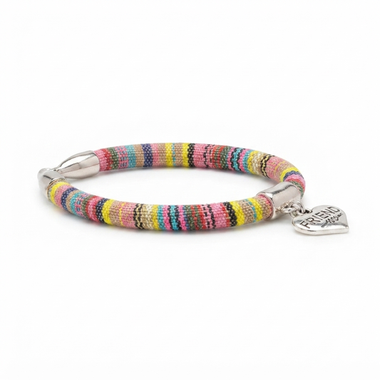 20839 Men Style Friend Ship Heart Charm Wristband Friendship Day Gift MultiColor Zinc and Metal Bracelet for Men and Women