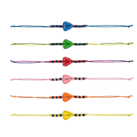 20843 {Pack of 12} Colorful Wooden Friendship Bands for Your Friends Multicolor